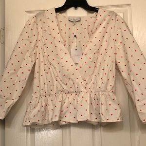 White & Red Hearts L’Academie Blouse